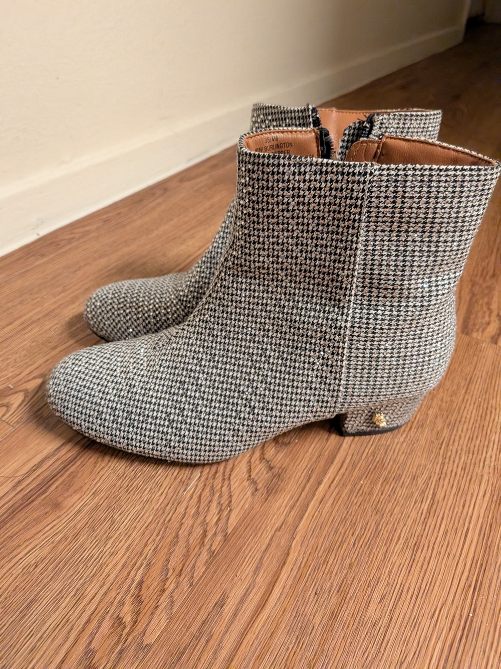 Kurt Geiger Houndstooth Ankle Boots - Black & White